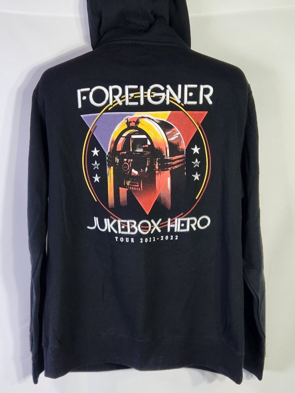 NWOT Foreigner Jukebox Hero Tour 2021-2022 Concert Black Hoodie  – Size M